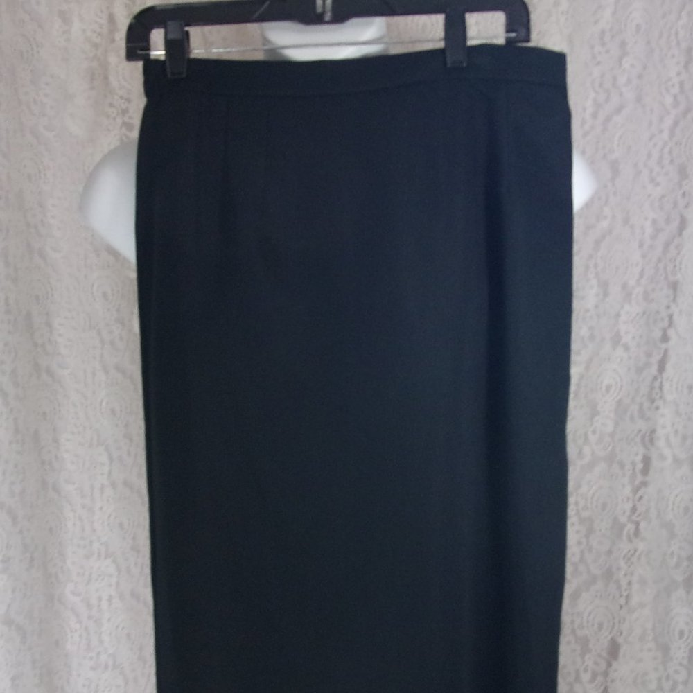 Simon Ellis Black Straight Maxi Midi Skirt NWOT